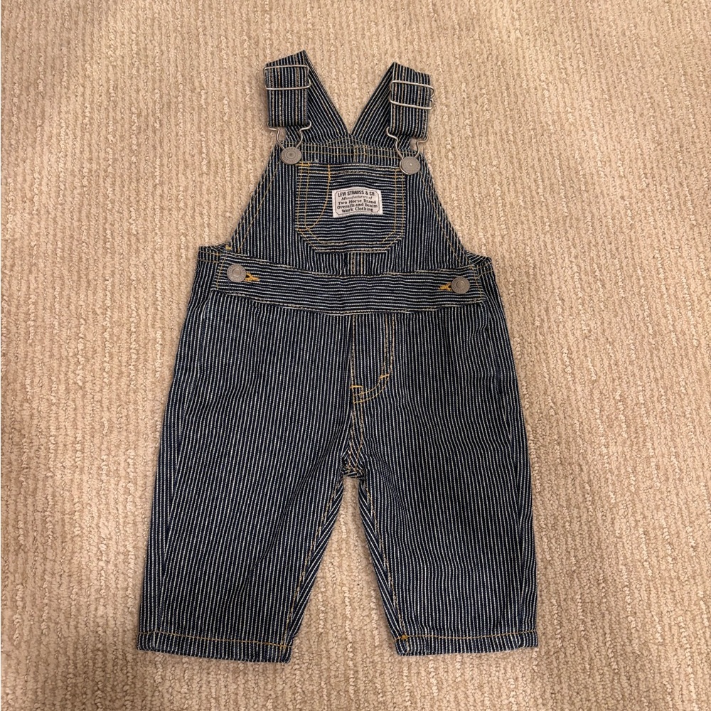 Striped Levis Baby Overalls
